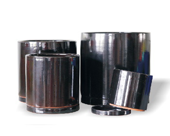 Glazed Cylinder with Saucer - Terracotta Pot