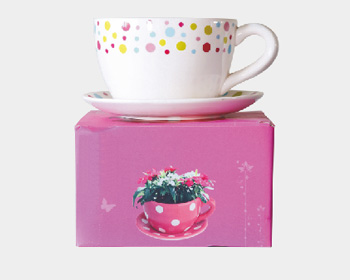 Tea Cup & Saucer Color Dot