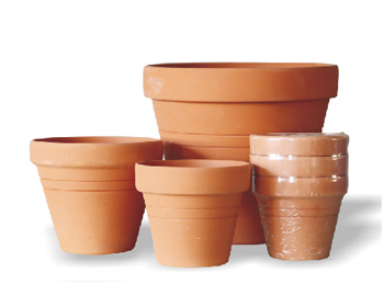 Terracotta Round Pot with Line